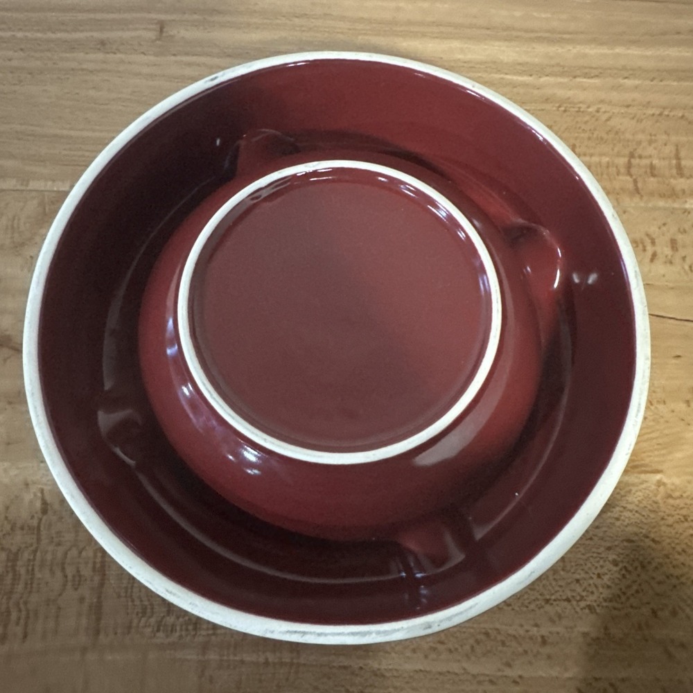 Rocky Patel Ceramic Cigar Ashtray Round Red Maroon Cigar Ashtray Four Finger - Picture 5 of 5